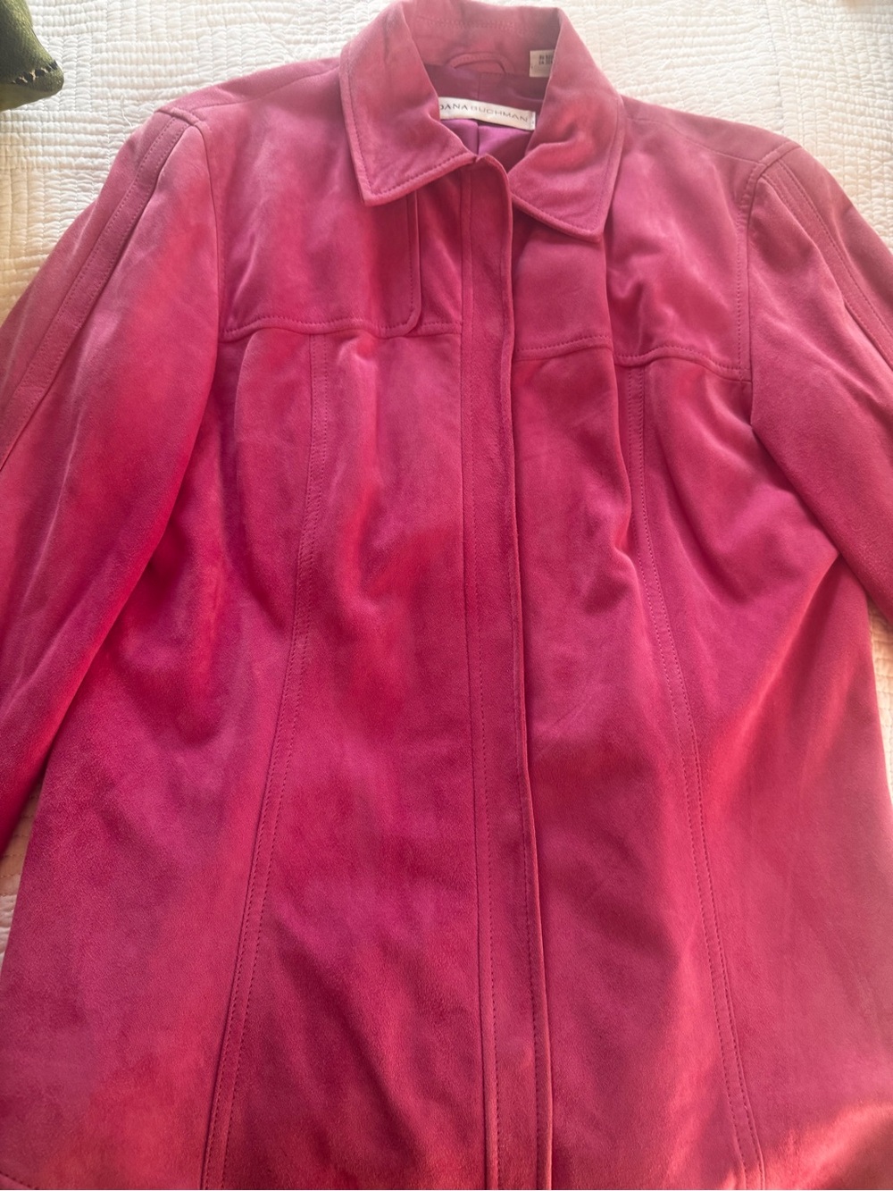 Dana Buchman Suede Jacket in Deep Pink